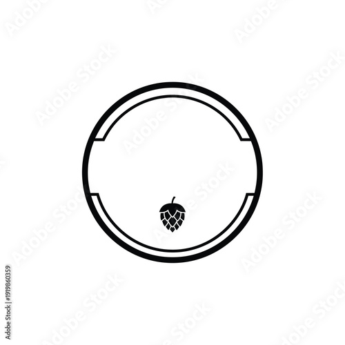Black circle with hop cone symbol