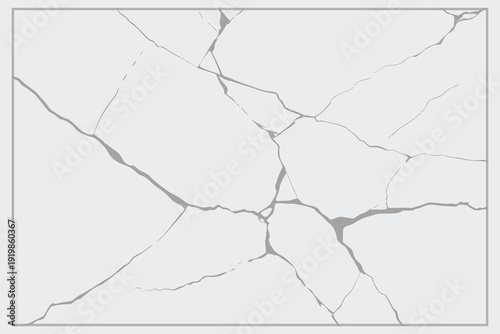Cracked glass texture illustration. Broken transparent glass vector template for a design background. Eps 10