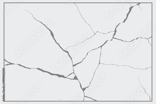 Cracked glass texture illustration. Broken transparent glass vector template for a design background. Eps 10