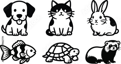 Minimalist Domestic Pet Portraits and Household Animal Companion Silhouettes