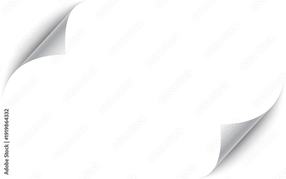 Photography Paper with corner peel isolated on background.