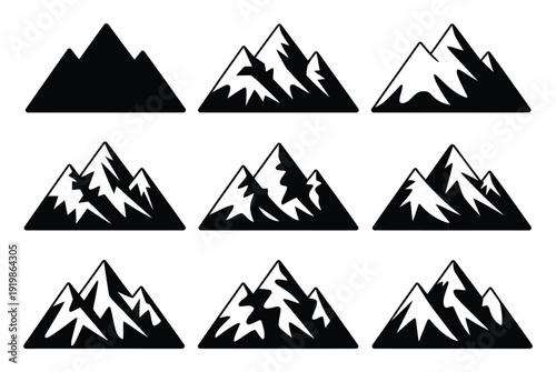 Collection of Black and White Mountain