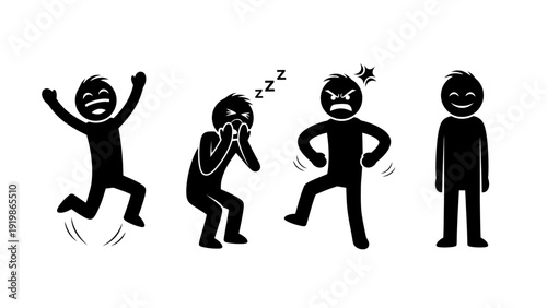 Man Showing Various Facial Expressions Emotions.