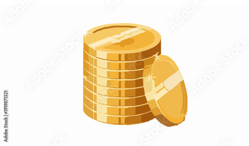 Gold coin vector illustration symbolizing wealth, success, and financial prosperity