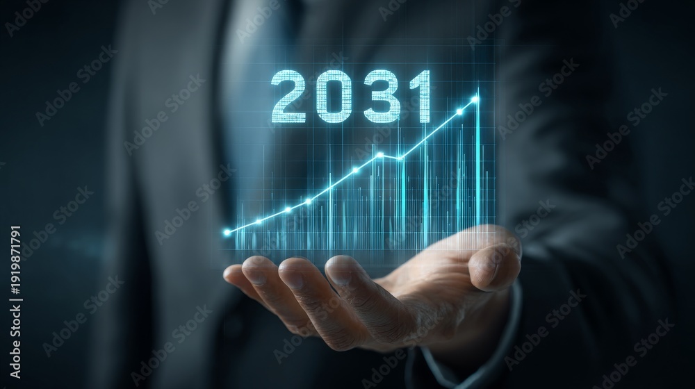 Obraz premium Businessman Holding Growth Chart.