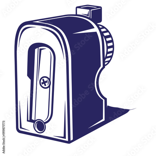 Pencil sharpener in a simple and stylized illustration for office or educational use one