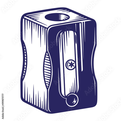 Pencil sharpener in a vintage style  a drawing tool used for art and writing  sharpener for pencils