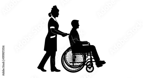 A black vector illustration shows the silhouette of a disabled man riding a wheelchair like a cycling sport person for a fun family mountain race