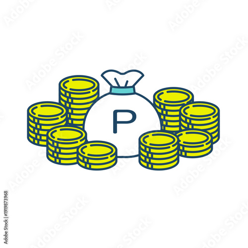 シンプルで可愛いお金投資のカラー素材