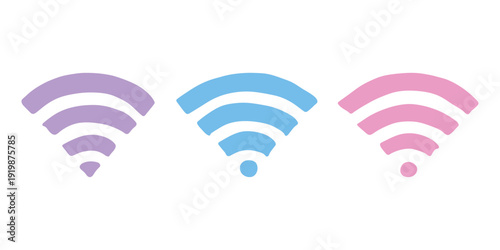 Set of hand drawn free wifi spot zone sign Public wi-fi area sign Wireless internet clipart in doodle style Single element for print, web, design, decor 3G, 4G, 5G, 6G, IoT