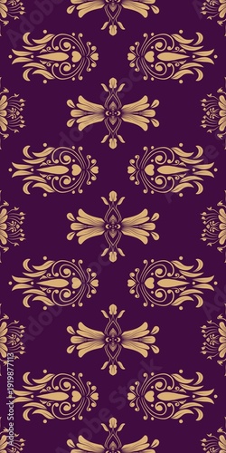 Damask Nature Pattern Background Illustration For Cover, Banner, Notes. Aesthetic Background. Damask Pattern Background. Seamless background.