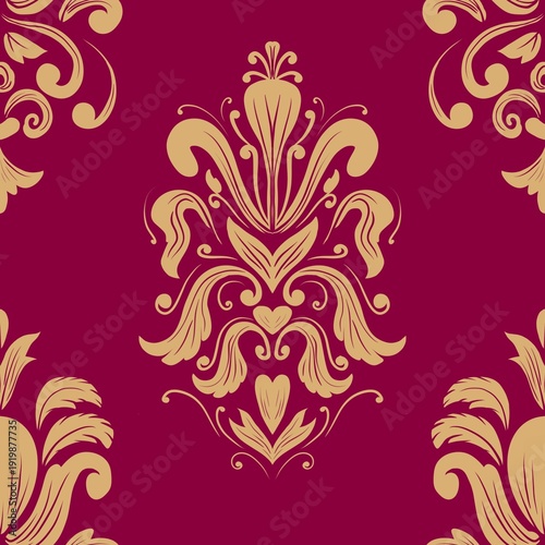 Damask Nature Pattern Background Illustration For Cover, Banner, Notes. Aesthetic Background. Damask Pattern Background. Seamless background.