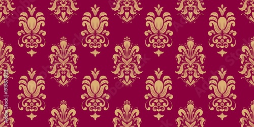 Damask Nature Pattern Background Illustration For Cover, Banner, Notes. Aesthetic Background. Damask Pattern Background. Seamless background.