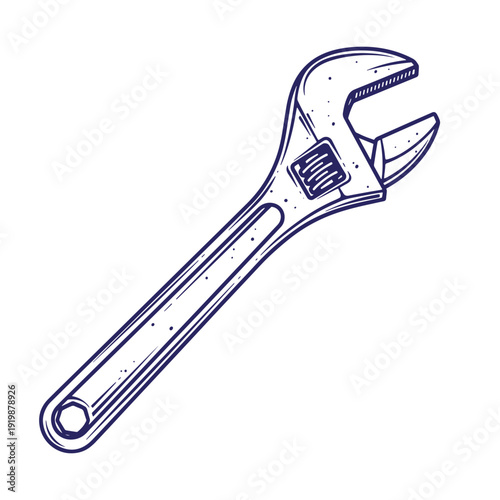 Adjustable wrench tool for gripping and twisting objects  a versatile instrument for various tasks and repairs