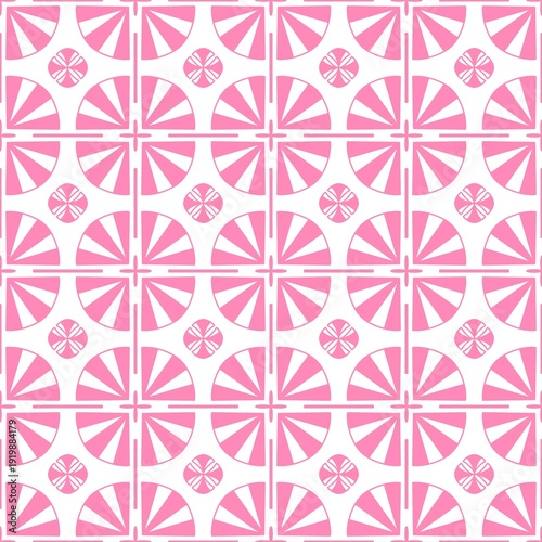 seamless pattern with hearts , Pink Floral Geometric Seamless Pattern