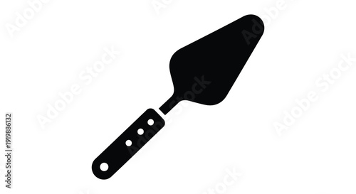 A simple black silhouette depicts a cake server or spatula a utensil used for portioning desserts high quality