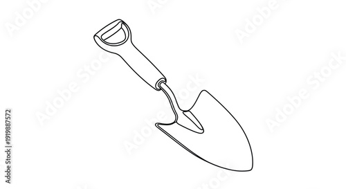 Single line drawing of a garden trowel