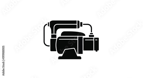 Industrial water pump icon, representing fluid transfer and mechanical engineering.