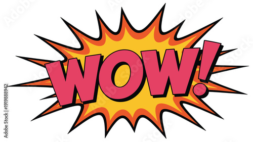 Radiant burst “Wow!” illustration conveying amazement, excitement, and dynamic emphasis for creative and digital artwork