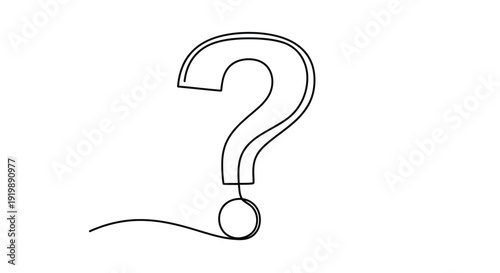 Question Mark - Single Line Drawing of Uncertainty