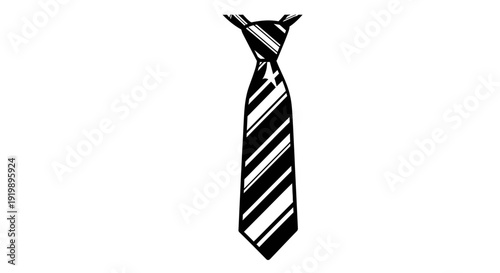 black and white striped necktie
