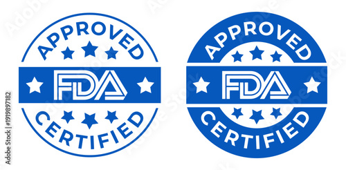 FDA Approved Certified Badges – Official Medical Quality Compliance Icons Set