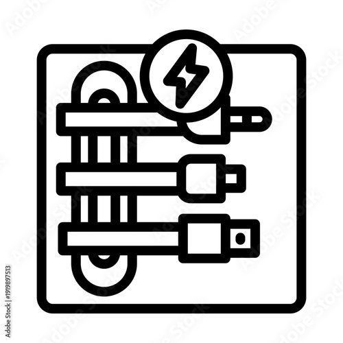 Cable Management Clips Vector Icon