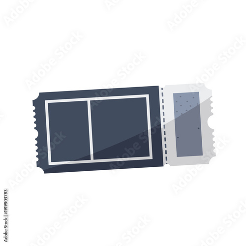 Sticky event ticket illustration isolated on a white background with a sleek modern design and subtle shading