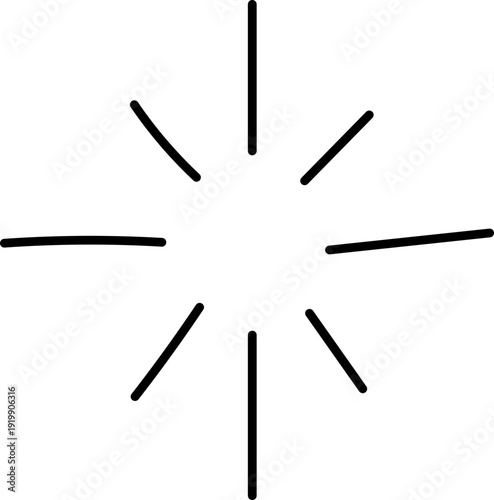 Radiant Starburst Sparkle Doodle, Cute Light Spark Decoration