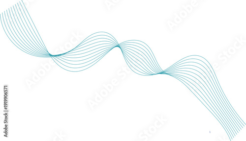 Abstract blue wave vector illustration featuring a digital gradient pattern with curved lines and light technology elements for a modern business wallpaper background design