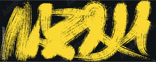 Yellow graffiti art on black background