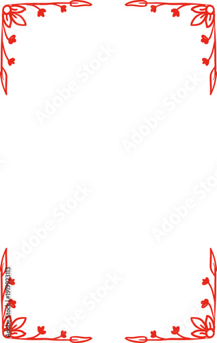 Romantic Wedding Red Whimsy Invitation Frame Corner