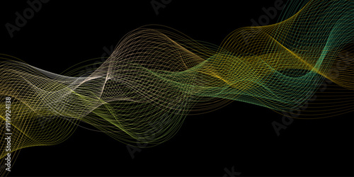 Colorful Abstract Waves with Light Effects in Blue and Orange Tones Innovative Design: Abstract Light Waves Creating a Mesmerizing and Dynamic Visual.