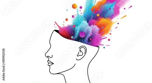 Vibrant creative thinking concept with colorful explosion