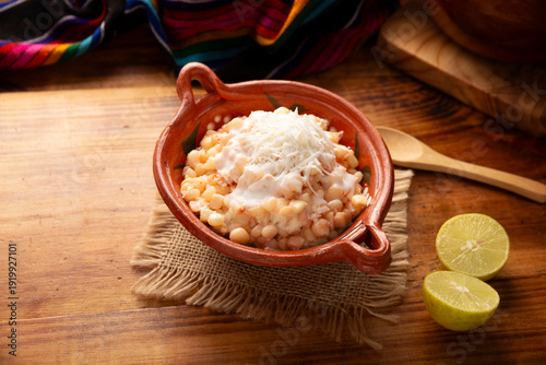 Wallpaper Mural Esquites. Corn kernels cooked and served with mayo, sour cream, lemon and chili powder, very popular street food in Mexico, also known as Elote en Vaso. The recipe varies depending on the region. Torontodigital.ca