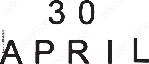 The date of april 30th is prominently displayed in a simple and modern font.