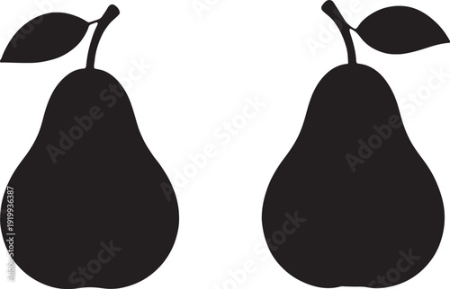Pear Fruit Food Silhouette Vector Graphic