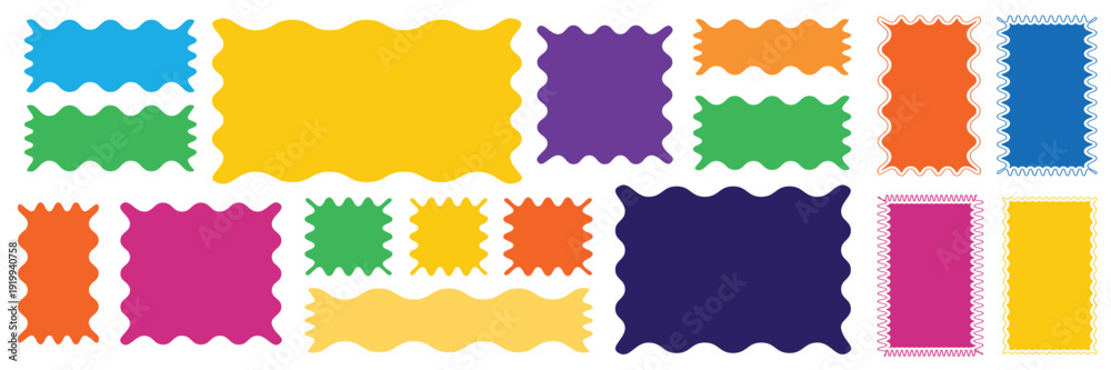 Bilde på lerret Zigzag Wavy Edge Rectangle shape