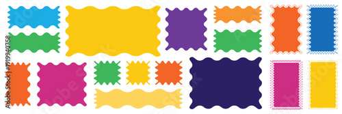 Quadro em tela Zigzag Wavy Edge Rectangle shape
