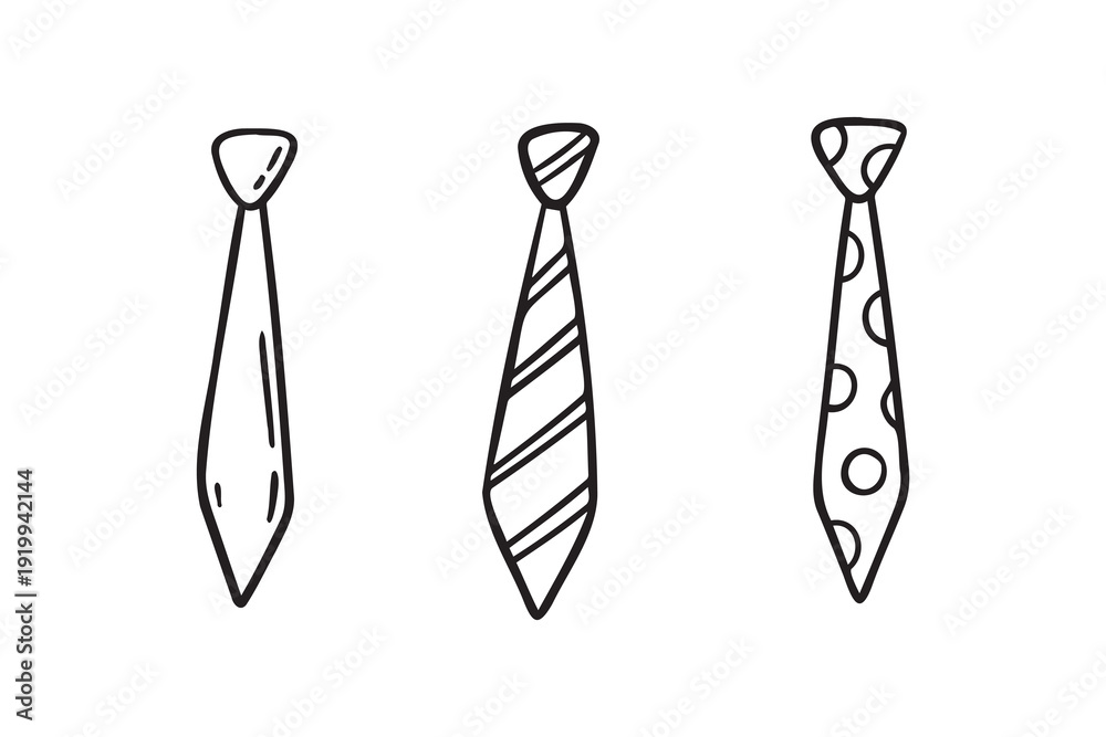 Φωτογραφία Necktie Hand drawn doodle tie element, art, icon, symbol
