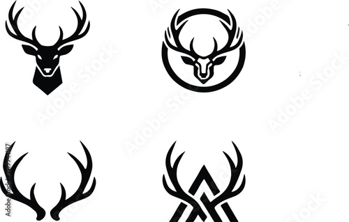  Minimalist Deer Head and Antler Logo Collection – Modern Geometric Stag Silhouette Icons for Wildlife Branding, Outdoor Adventure, and Sustainable Apparel Design 2026