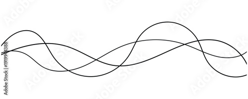 Wavy lines forming an abstract pattern isolated on white background stock illustration.