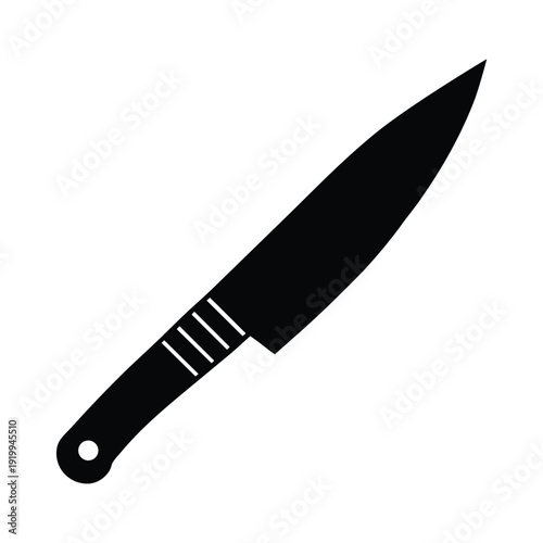 Knife With Angled Blade Icon Vector Illustration