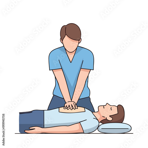 Healthcare Professional Performing CPR on Patient in Emergency Medical Scenario