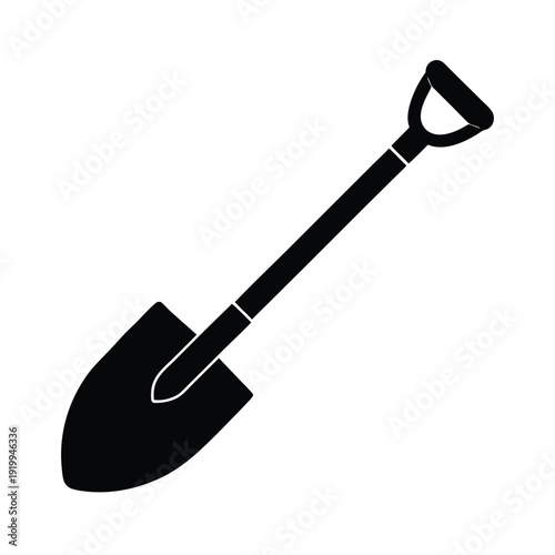 Shovel With Pointed Blade And Handle Icon Vector Illustration
