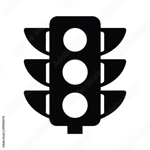 Traffic Light With Three Circles Icon Vector Illustration