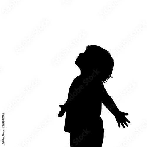 Silhouette of a child with outstretched arms