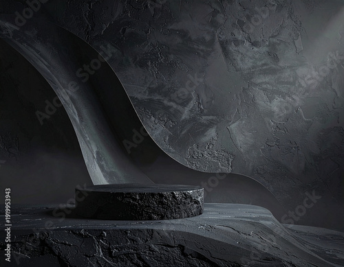 Deep Charcoal Matte Background with Grain Texture and Vignette Lighting