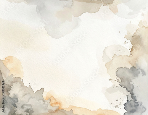 Gentle Watercolor Wash on Textured Paper - Soft Pastel Beige Background