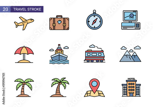 A charming, flat-style palm tree graphic evokes feelings of relaxation and tranquility. Ideal for tropical themes, summer content, or travel-related m